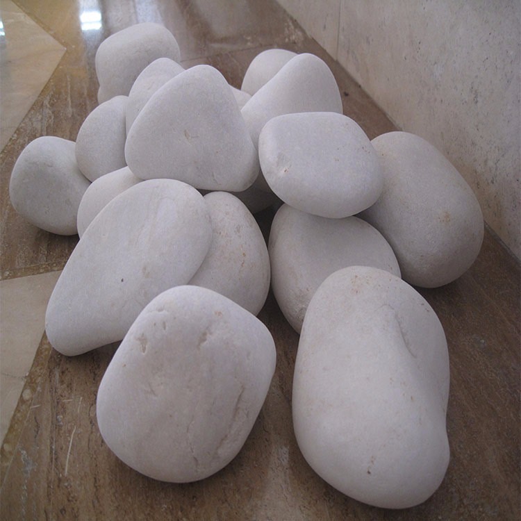 Smooth white marble pebbles